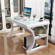 电脑桌台式家用现代简易钢化玻璃桌子办公桌学生书桌写字台卧