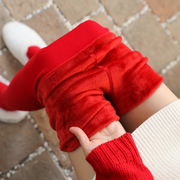 300g加绒加厚冬季结婚大红色打底裤女外穿保暖裤新娘本命年连裤袜