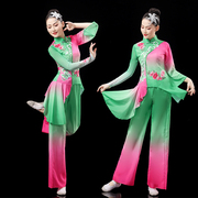 2023中国风古典扇子舞，演出服胶州秧歌，服女中老年广场舞蹈服装