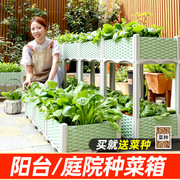 绿色种菜专用箱阳台蔬菜，种植箱室外楼顶塑料花盆长方形家庭神器