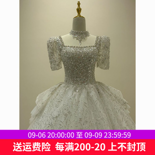 主婚纱2023新娘高级质感法式复古重工奢华拖尾在逃公主小个子