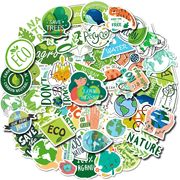 50张环保eco保护环境，贴纸绿色环保，标志保护地球贴纸文具盒sticker