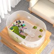 乌龟饲养缸带晒台，爬台生态造景家用乌龟缸别墅，客厅迷你鱼缸养龟箱