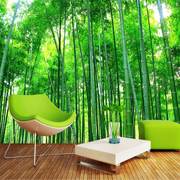 绿色竹子风景画贴纸，壁纸自粘墙贴竹林，客厅壁画3d立体墙贴画