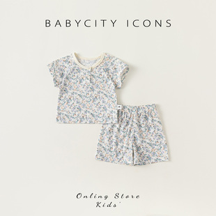 婴儿套装夏季女宝宝，碎花两件套婴幼儿衣服轻薄夏装女婴睡衣家居服