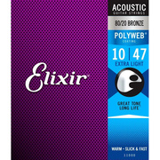 elixir伊利克斯民谣木吉他，琴弦11000套装ployweb镀膜黄铜线(黄铜线)10-47