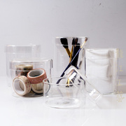北欧简约透明玻璃收纳罐储物罐闷养瓶摆件果，装饰筒棉棉签盒