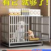 304不锈钢折叠狗笼中型犬 狗笼子带厕所方管结实室内金毛中大型犬