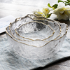 欧式透明金边玻璃碗大号耐热家用餐具水果沙拉碗玻璃甜品碗料理碗