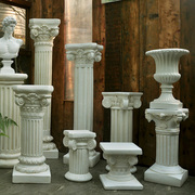 欧式复古花盆罗马柱摆件底座花架雕塑仿古装饰柱子法式仿石膏花园