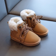 2023冬季儿童雪地靴防水鞋子，女童真皮短靴，加棉保暖马丁靴男童