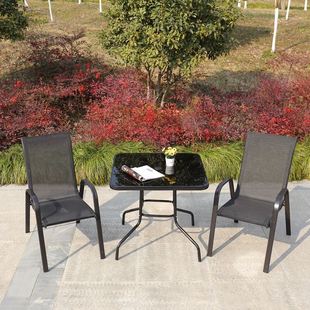 院子桌椅户外桌椅伞组合休闲铁艺露天花园，藤椅三件套室外庭院阳台