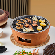 韩式烧烤炉家用木炭烤肉炉，户外露营烤串，架商用无烟炭烤圆形烤肉锅