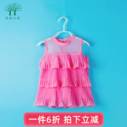 女宝宝连衣裙夏装，薄款1-6岁小童婴儿背心，裙夏季女童蛋糕裙子