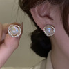 2023年潮小众设计感珍珠耳钉925纯银针高级感镶钻人鱼珠耳环