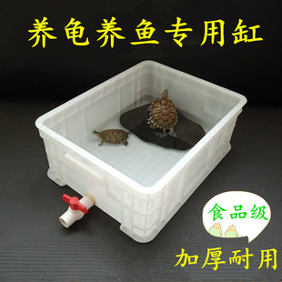 乌龟缸家用塑料养龟箱带排水小型金鱼盆巴西龟池孵化盒专用饲养箱