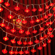 2024新年装饰挂件红灯笼灯串七彩福字小彩灯春节过新年布置装饰品