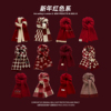 新年红色围巾圣诞节礼物女生韩版冬季高级感保暖百搭针织围脖男潮
