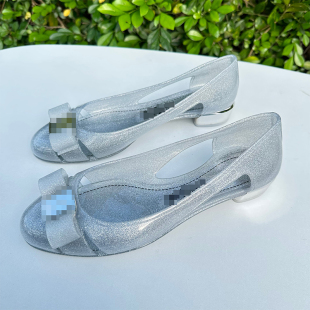 果凍鞋女pvc鞋凉鞋防水水晶，果冻鞋2023夏季沙滩鞋浅口雨鞋软