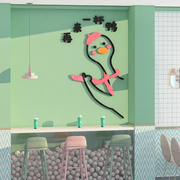 奶茶店墙壁装饰创意咖啡甜品蛋糕店铺吧台收银台网红拍照区背景墙