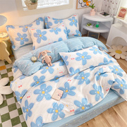 韩式家纺床品四件套全棉，床上用品1.51.8床，4件套床单被套三件套