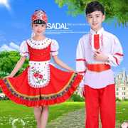 儿童俄罗斯民族演出服装女童，少数民族舞台表演服公主裙礼服舞
