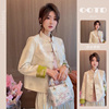 新中式中国风白色外套，女春2024唐装高级感小个子短款盘扣上衣
