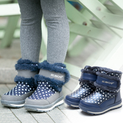 冬季儿童雪地鞋加绒加厚女童雪地靴防水防滑保暖棉靴舒适童鞋短靴