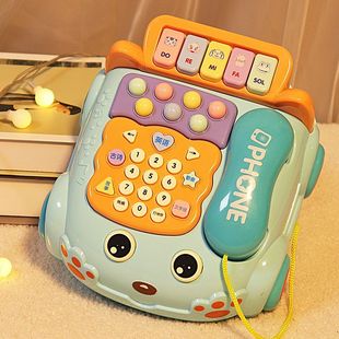 儿童仿真电话机婴儿玩具音乐，早教0多功能，3男女孩宝宝按键座机