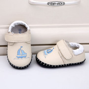 婴儿鞋子软底春秋季0-1-2岁男女宝宝鞋防掉跟真皮6-12个月学步鞋