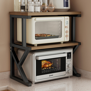 厨房微波炉架子置物架，多功能支架多层家用烤箱台面，电饭锅收纳层架