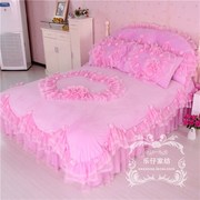 1.8mr珊瑚绒四件套韩式公主蕾丝花边紫色床品床裙被套短毛水晶绒