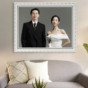 婚纱照实木相框放大挂墙定制冲洗相片加全家福照片打印结婚照制作