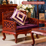 允典红木家具花梨木刺猬紫檀路易06单人沙发欧式雕花木面全实木