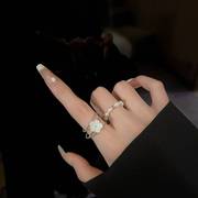 巴洛克珍珠戒指女款食指装饰高级感轻奢2023小众设计复古花朵