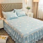 床裙+枕套三件套席梦思，床罩1.51.8m床套单件床盖防滑床笠保护套
