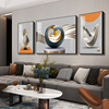 北欧客厅装饰画现代简约沙发，背景墙挂画轻奢大气，现代抽象几何壁画