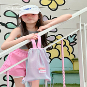 宝宝穿什么韩国进口pchees男女童24时髦度假运动网状手提袋收纳包