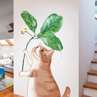 客厅背景墙面装饰3d立体墙，贴纸遮丑走廊，墙壁贴画墙纸自粘壁纸猫咪