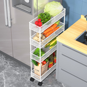 厨房菜架子置物架极窄移动小推车收纳架冰箱侧落地式水果蔬菜架