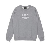 A.P.C.  女士卫衣深灰色圆领徽标Logo印花百搭套头运动衫