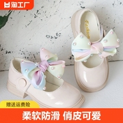 女童鞋子儿童公主小皮鞋，2024夏季单鞋高跟软底，宝宝女孩小香风