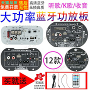 大功率车载低音炮功放板蓝牙音箱主板12V24V220V带话筒扩音功放器