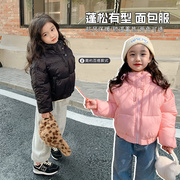 2023冬季韩版童装女童，连帽棉服儿童宝宝短款棉衣，面包服外套潮