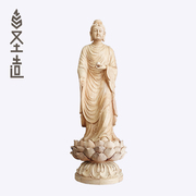 释迦牟尼佛像家用木雕释迦牟尼佛，佛像摆件定制圣造