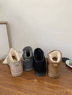 2023年冬季靴筒加厚羊毛防滑保暖棉鞋短靴防水简约雪地靴软底
