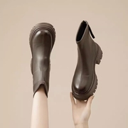 今年流行的马丁靴，2023年秋冬靴子英伦，切尔西女靴加绒厚底短靴