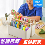麦克笔收纳盒大容量笔筒书桌面儿童，画笔水彩笔铅笔文具桶笔架置物