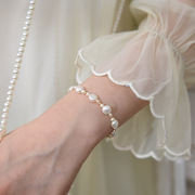英国设计师topwhit蒂奇天然巴洛克异形，珍珠手链法式复古手串