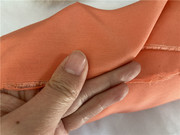 真丝棉布料面料 真丝横罗 桑蚕丝+棉 风衣外套面料 橙色